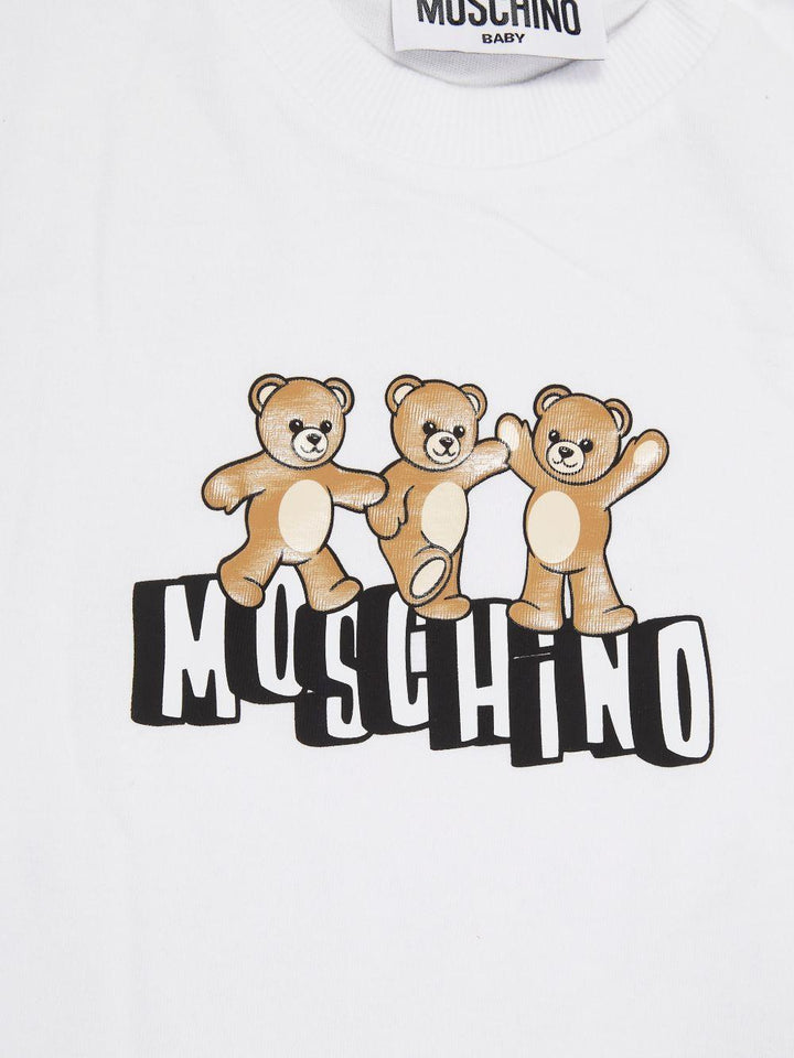 Completo bianco/blu navy per neonato MXG00MLAA17 83240 Moschino Kids 
