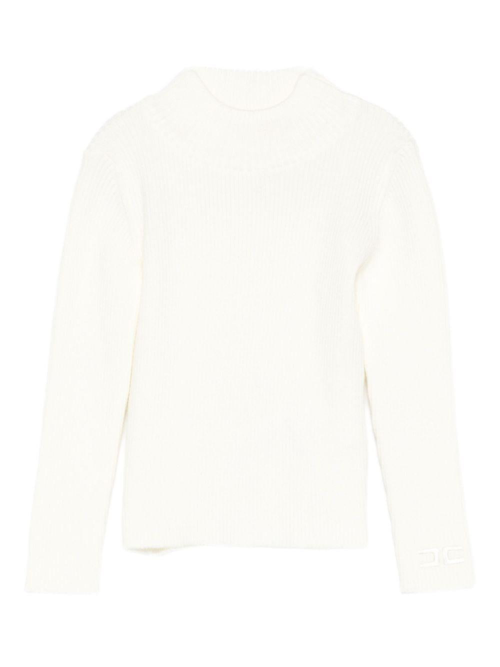 Maglione bianco sporco per neonata EGMA040CFL040 0004 Elisabetta Franchi Kids 