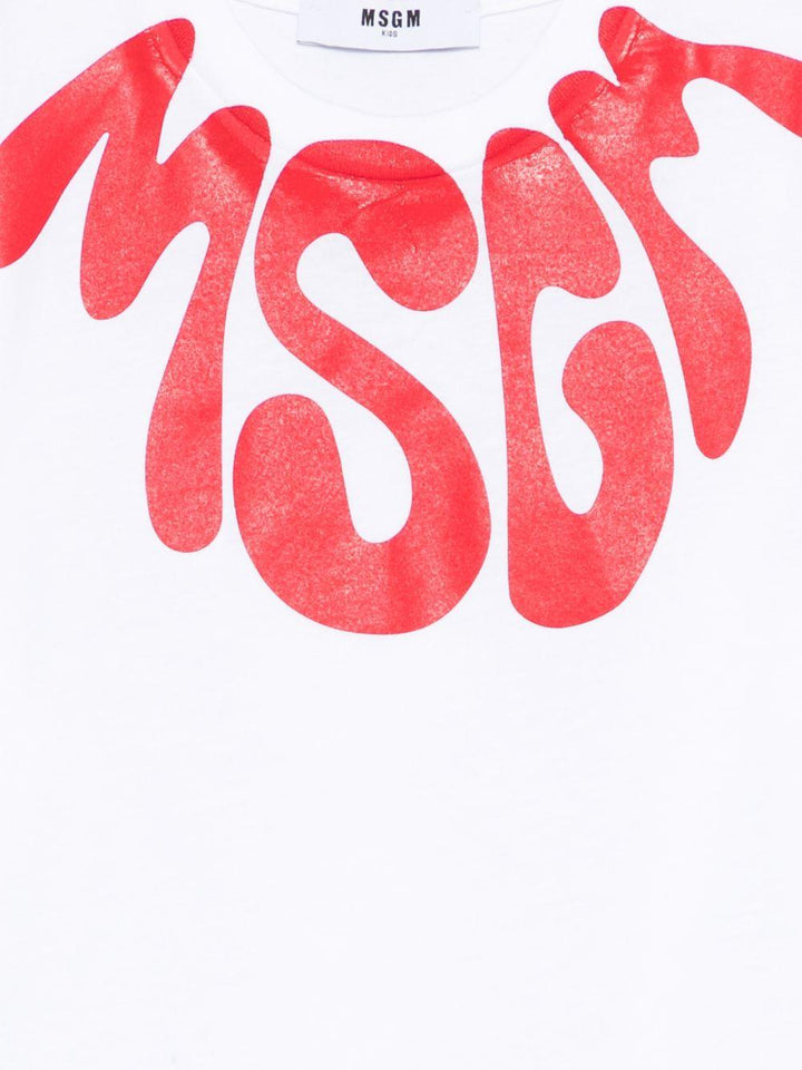 T-shirt bianca per bambino S6MSJUTH222 001/06 Msgm Kids 
