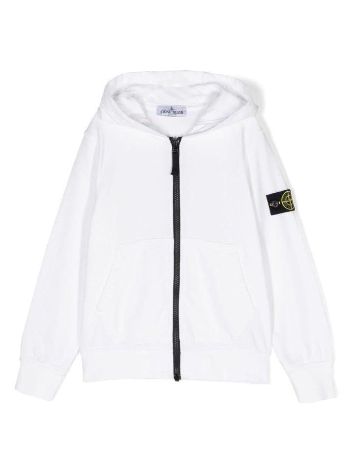 White sweatshirt for boys with logo