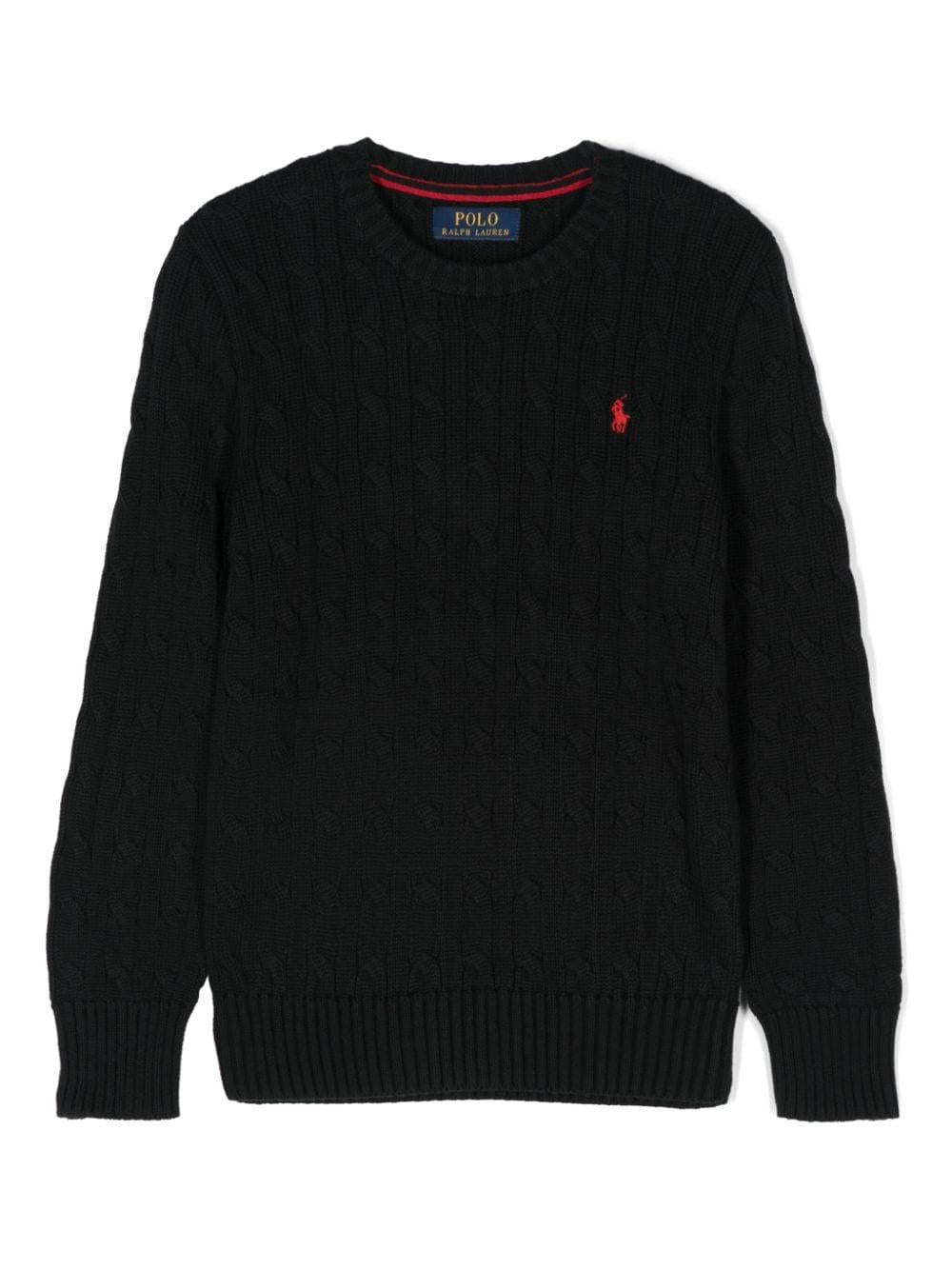 Maglione nero per bambino con logo 323702674 061 Ralph Lauren Kids 
