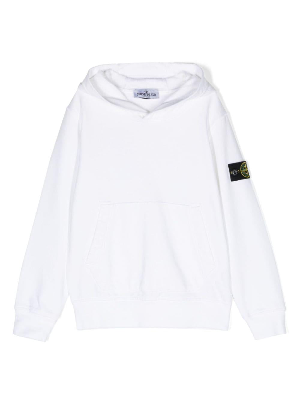 White sweatshirt for boys with logo
