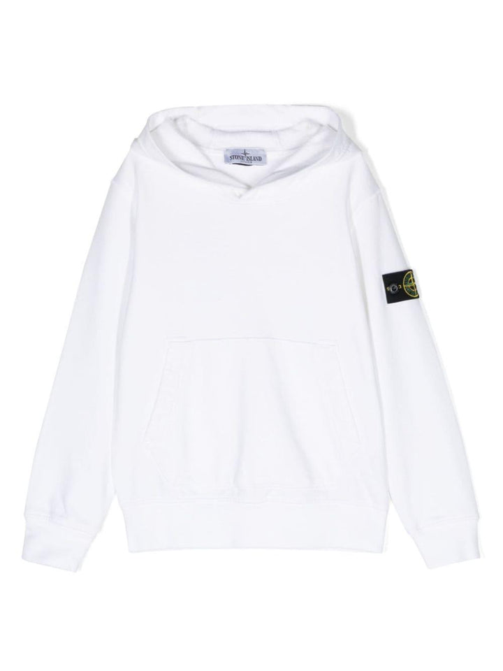 White sweatshirt for boys with logo