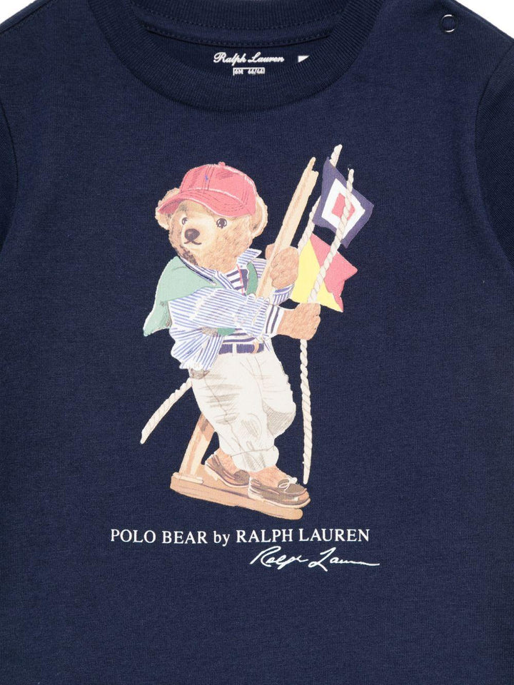T-shirt blu per neonato 320A12428 001 Ralph Lauren Kids 