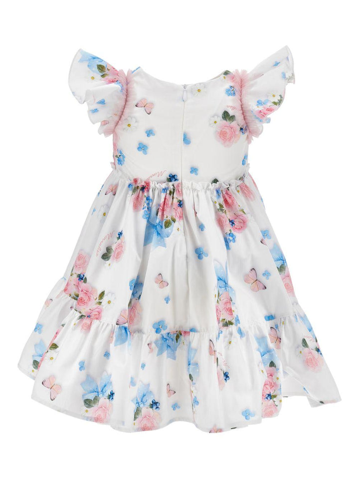 Abito bianco/floreale per neonata 31G9047656 0099 Monnalisa Kids 