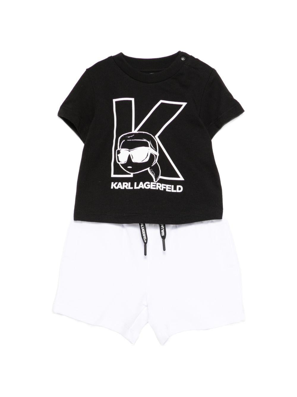 Completo bianco/nero per neonato Z31074 10P Karl Lagerfeld Kids 
