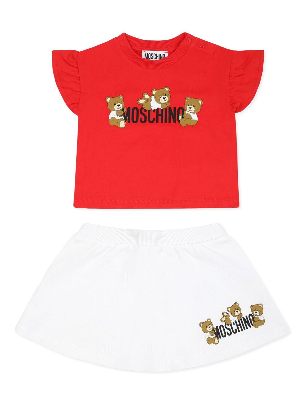 Completo sportivo rosso/bianco per neonata