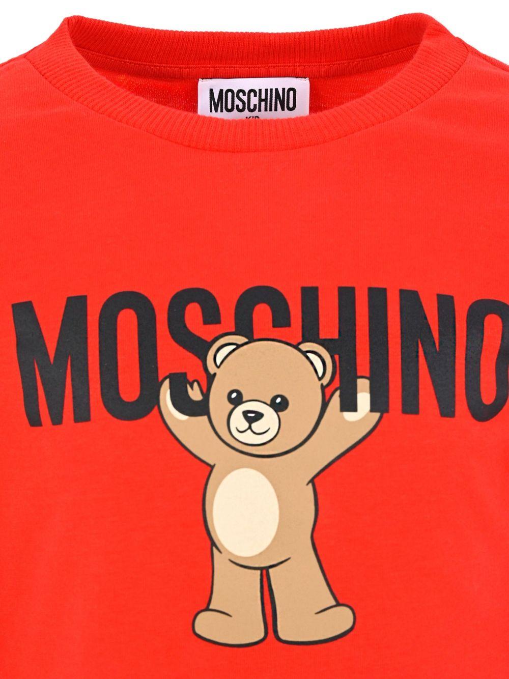 T-shirt rossa per bambino HTO00JLAA10 50109 Moschino Kids 