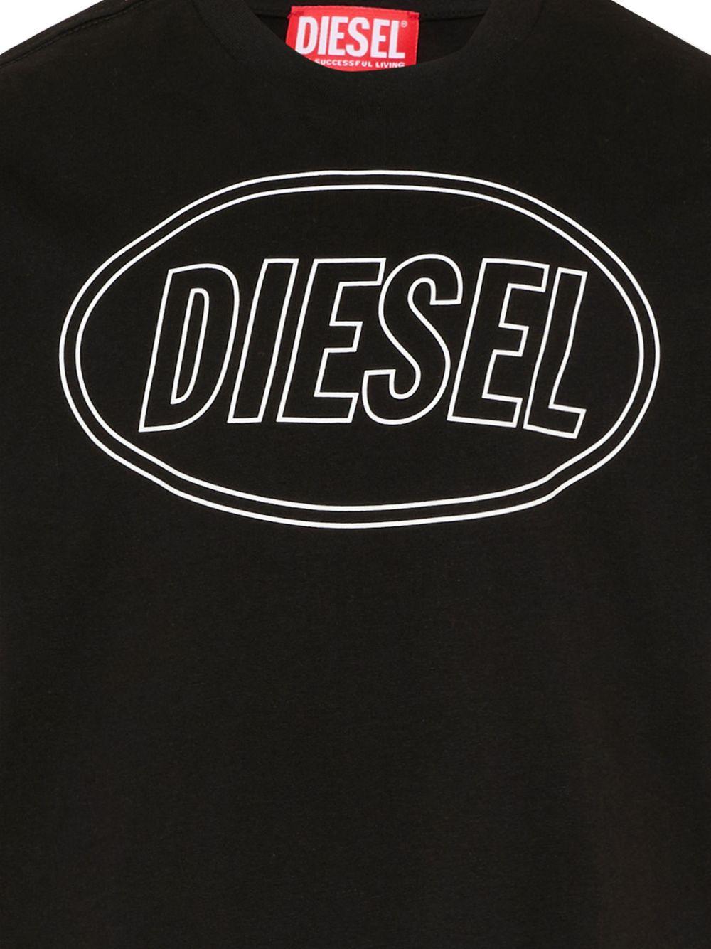 T-shirt nero per bambino J025820GRAI K900 Diesel Kids 