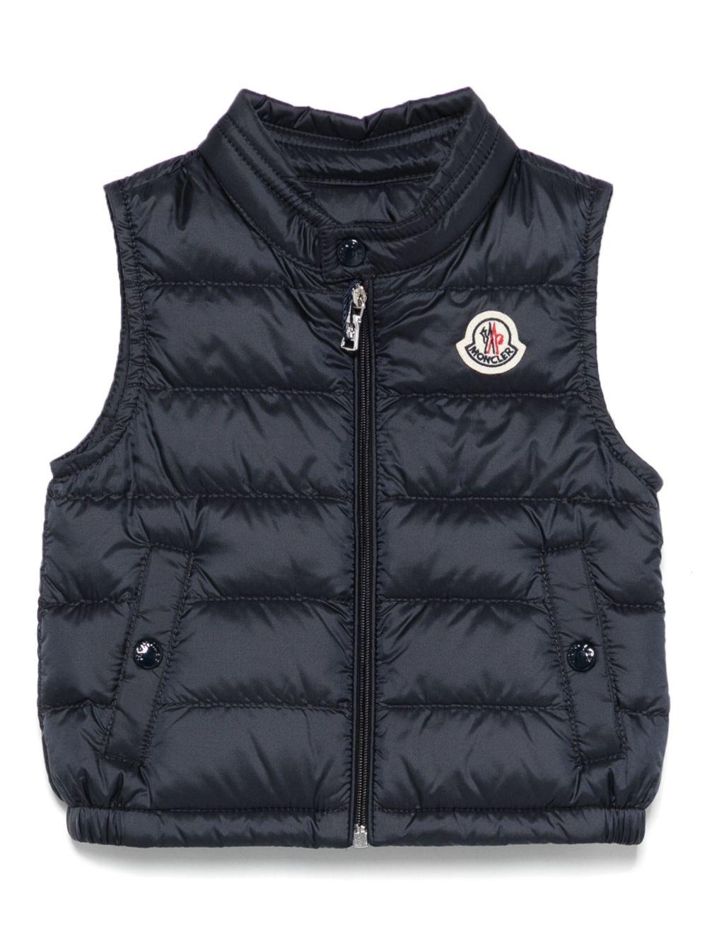 Gilet blu navy per neonato 9511A00023597YF 778 Moncler Kids 