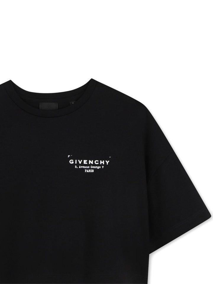 T-shirt nera per bambina H31224 09B Givenchy Kids 