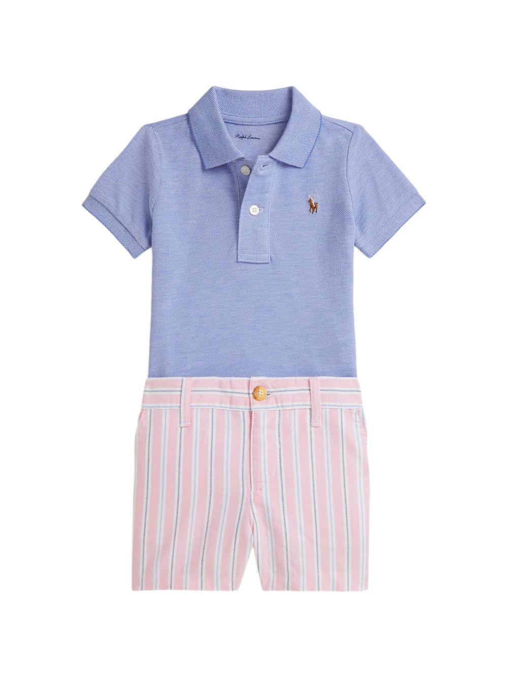 Tutina blu/rosa per neonato 320B14072 001 Ralph Lauren Kids 