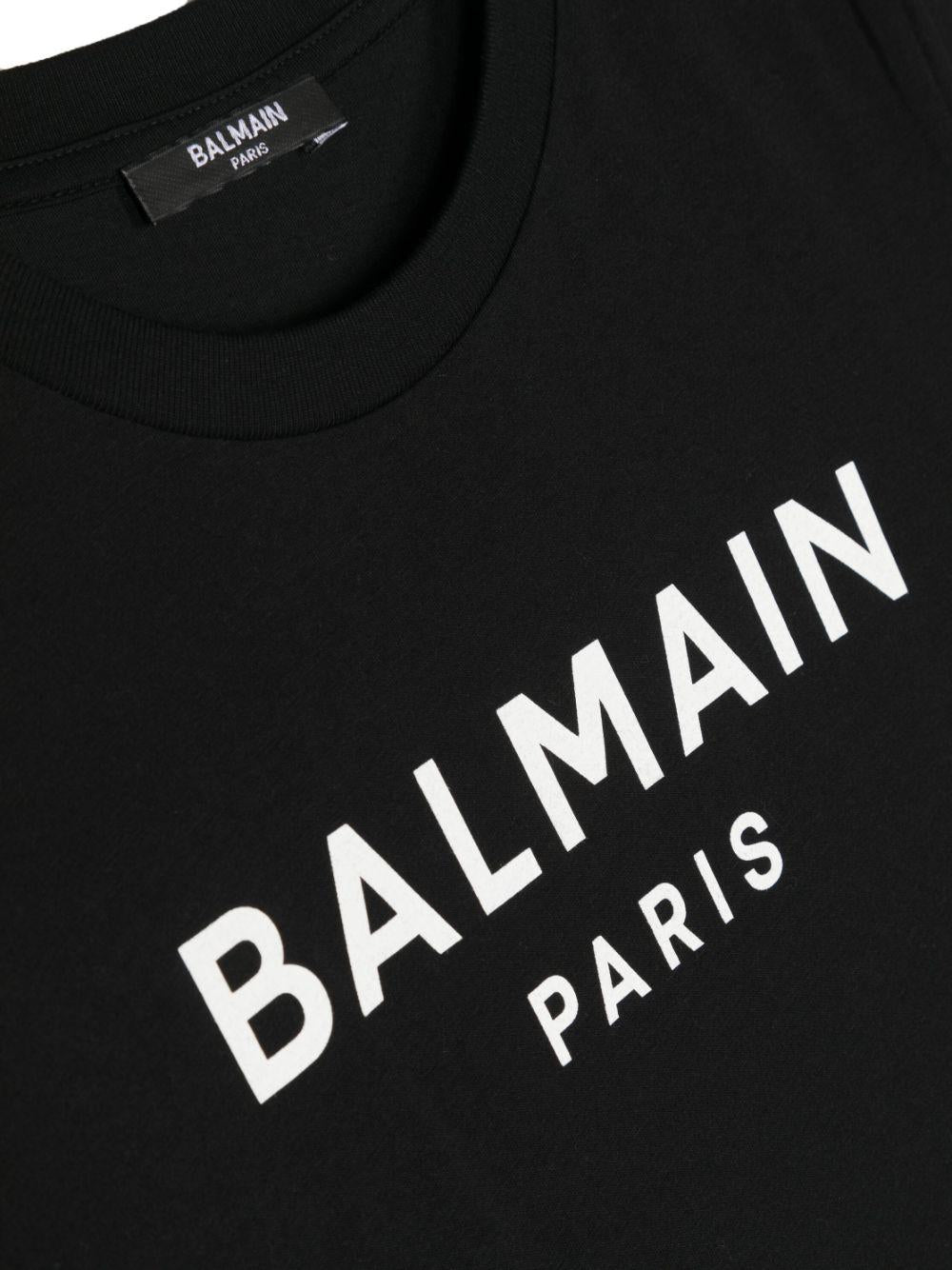 T-shrit nera per bambini con logo bianco