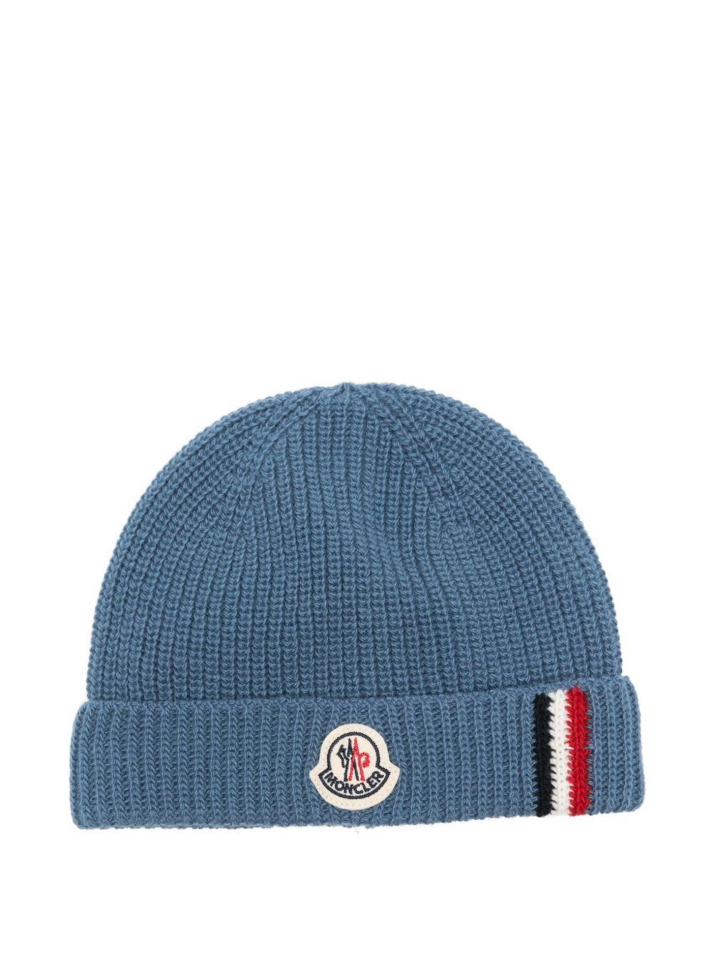 Cappello blu medio per neonato 9513B00007M1241 71G Moncler Kids 