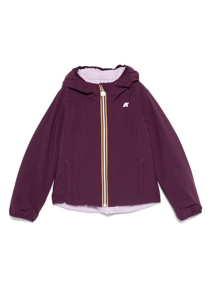 Dark purple/purple lilac jacket for girls with logo