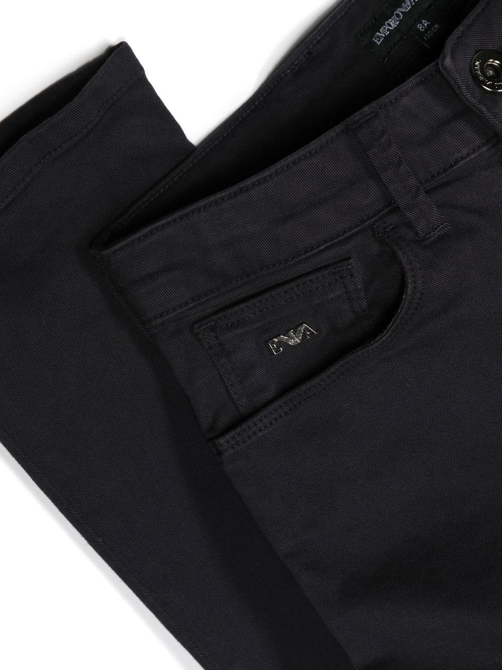 Pantalone per bambina in cotone blu 8N4J064N7AZ 0920 Emporio Armani Kids 
