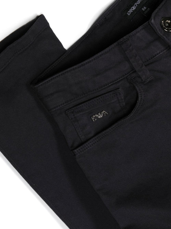 Pantalone per bambina in cotone blu 8N4J064N7AZ 0920 Emporio Armani Kids 