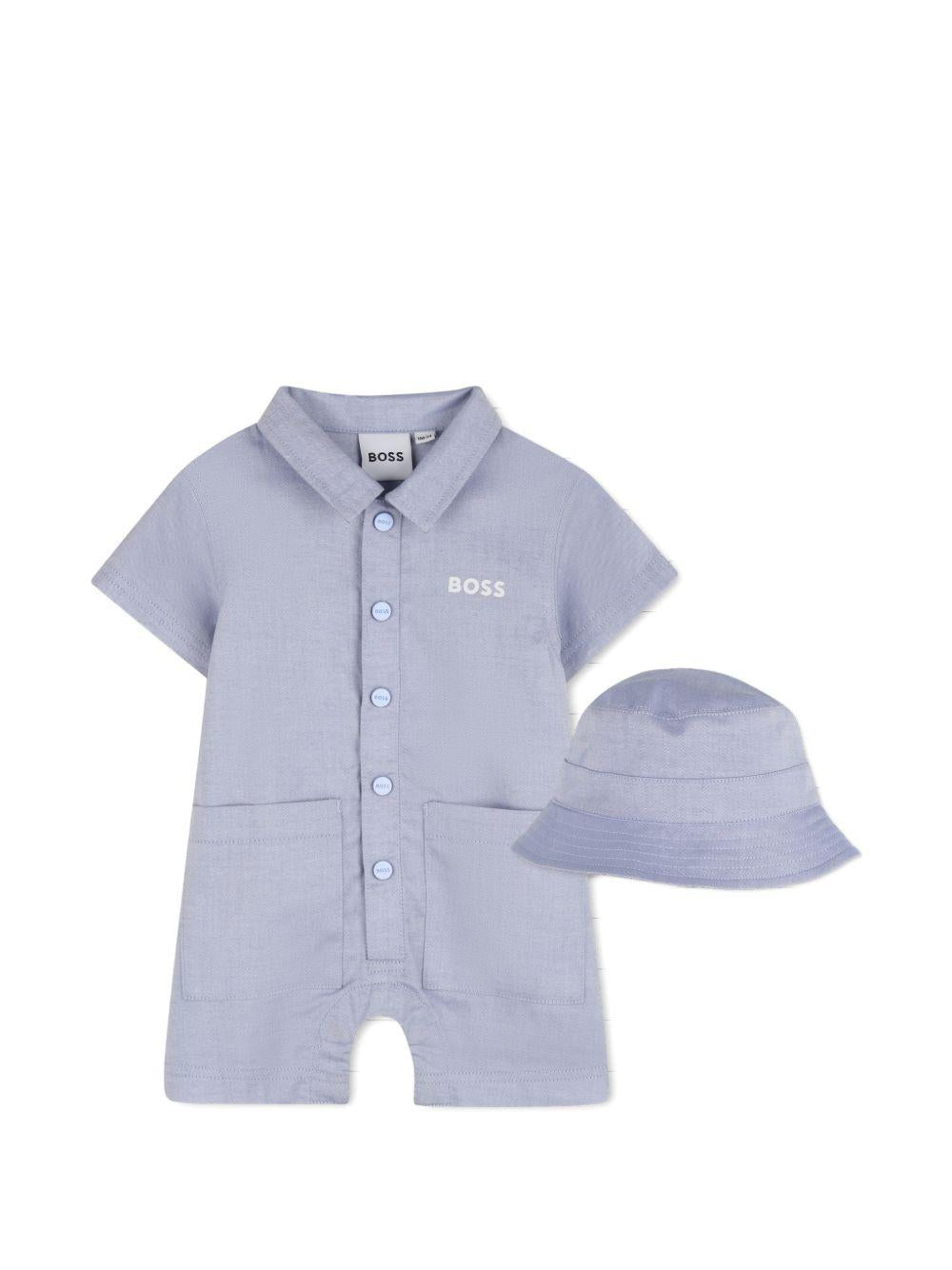 Tutina blu pastello per neonato J53043 813 Boss Kids 