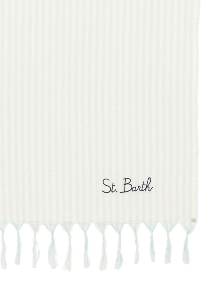 Telo mare bianco/azzurro chiaro per bambina FOUL002 00659L MC2 Saint Barth Kids 
