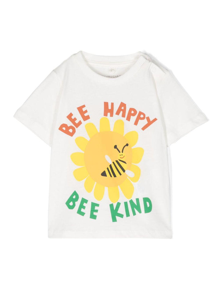 White t-shirt for newborns with print