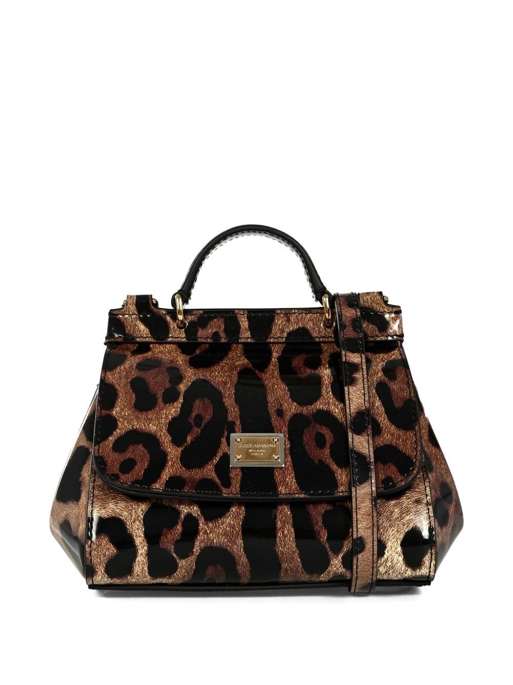 Borsa leopardata marrone/nera per bambina EB0003AM568 HA93M Dolce & Gabbana Kids 