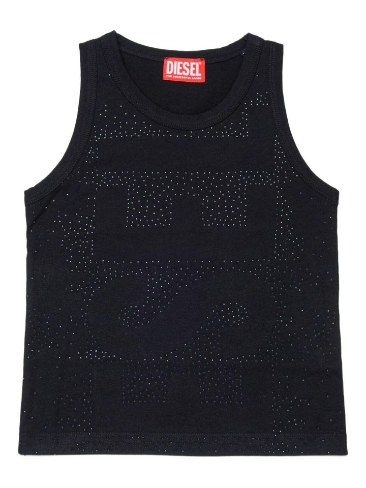 T-shirt nera per bambina J02600KYA0B K900 Diesel Kids 