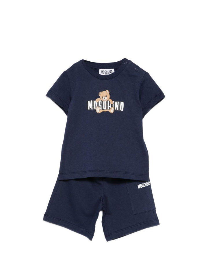 Completo blu navy per neonato MUG01ULCA19 40016 Moschino Kids 