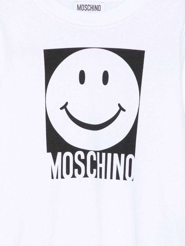 Felpa bianca per bambino HSF08VLCA14 10101 Moschino Kids 