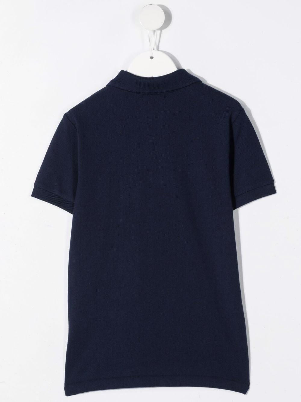 Blue polo shirt for boys with logo