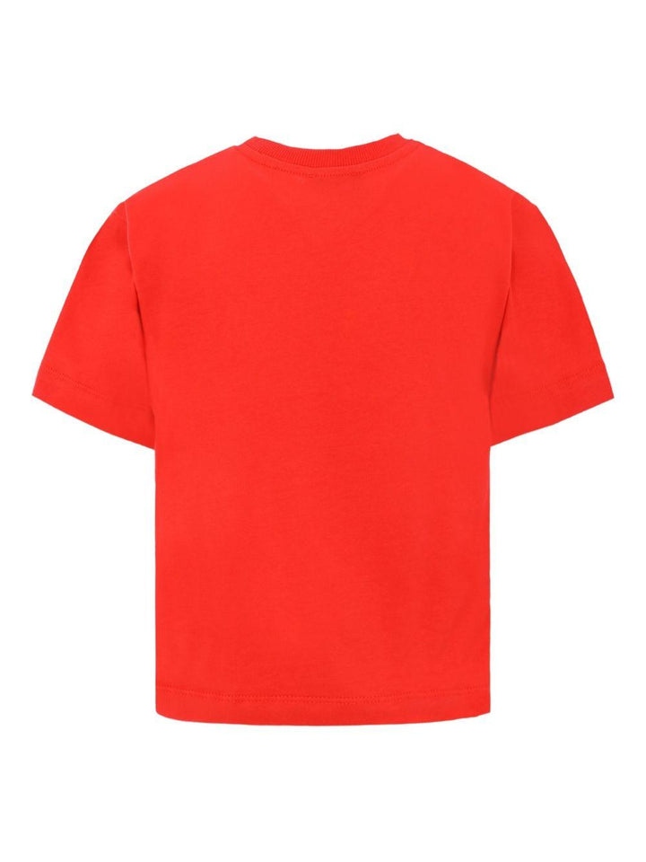 T-shirt rosso per bambino HMM05GLAA10 50109 Moschino Kids 