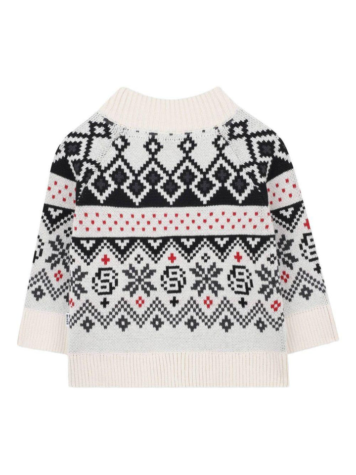 Cardigan bianca/multicolor per neonato J52437 21C Boss Kids 