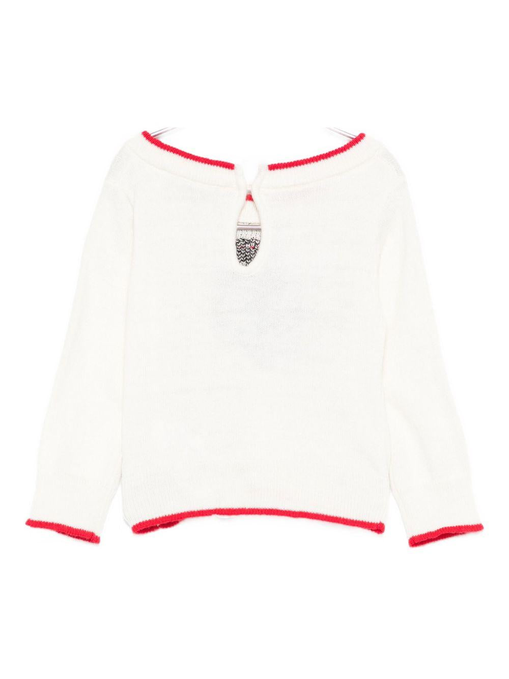 Maglione bianco per neonata 39F6156091 0143 Monnalisa Kids 