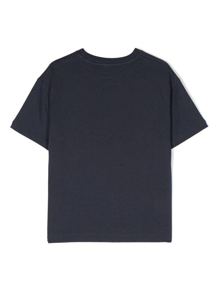 Blue t-shirt for boys with black logo