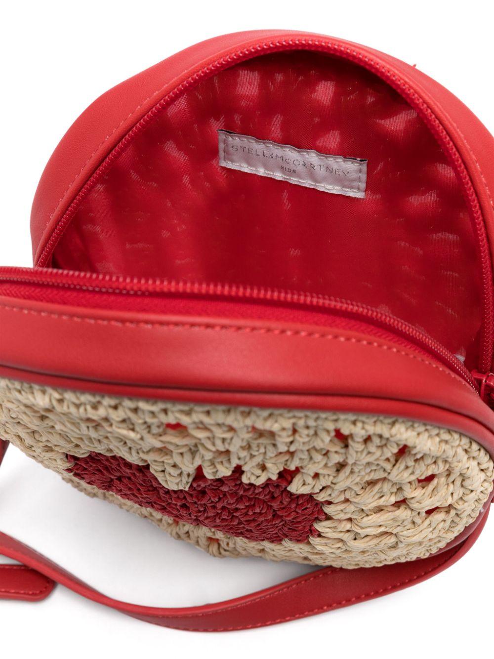 Red and beige bag for girls with heart