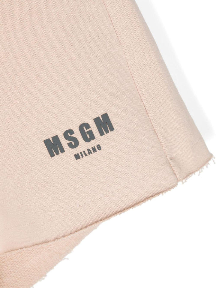 Bermuda beige per bambino con logo