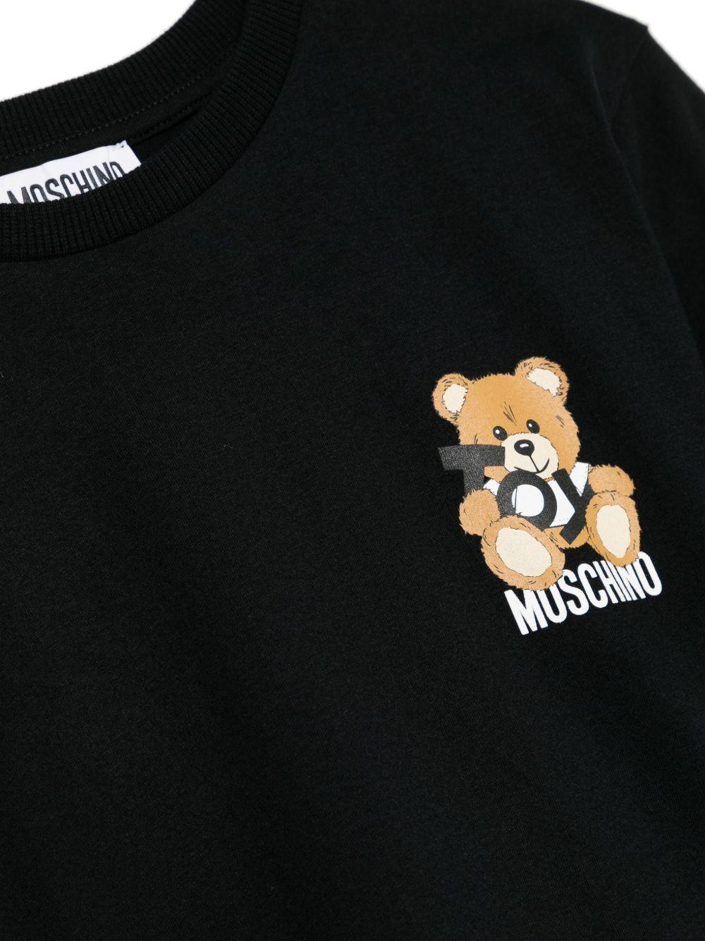 T-shirt nero per bambino HPM050LAA03 60100 Moschino Kids 