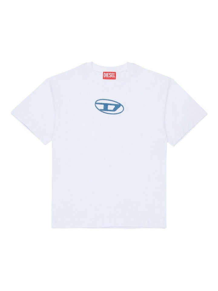 T-shirt bianco per bambino J025900GRAI K100 Diesel Kids 