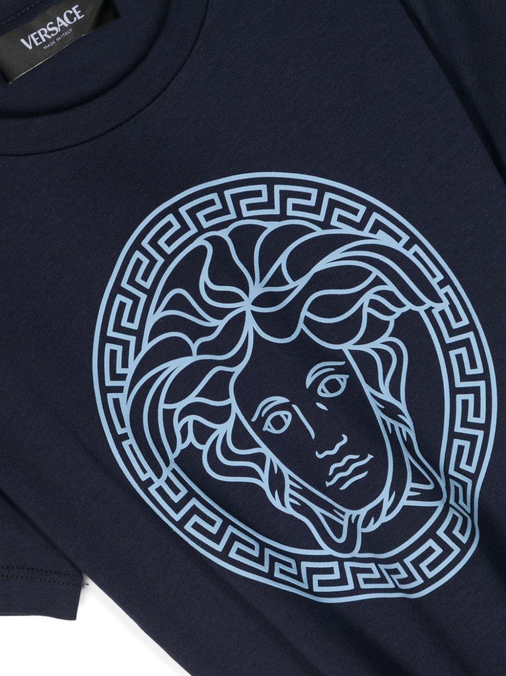 T-shirt blu per bambino con stampa