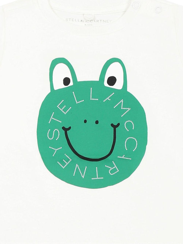 T-shirt bianca con stampa per neonato