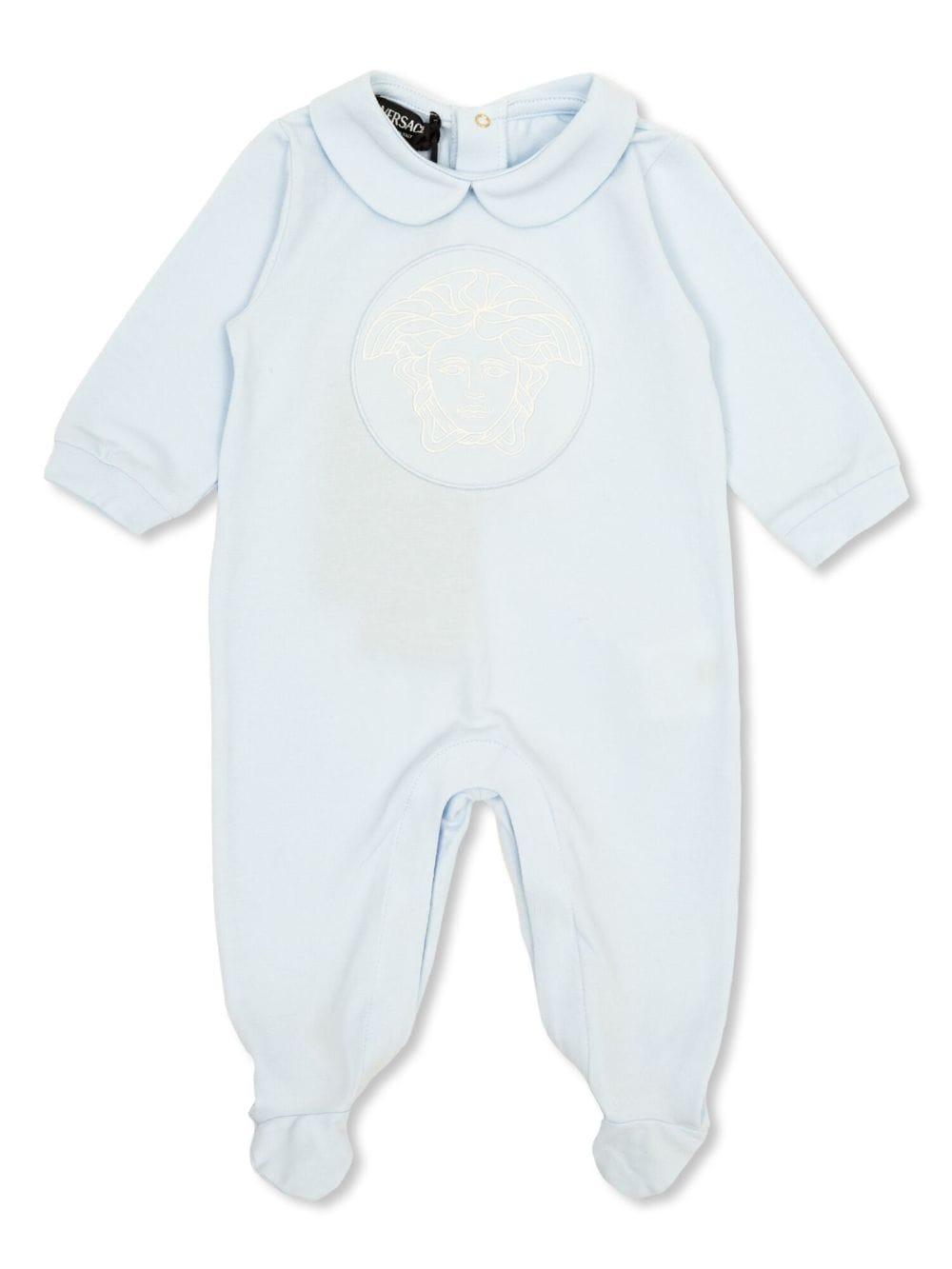 Tutina per neonato in cotone azzurro