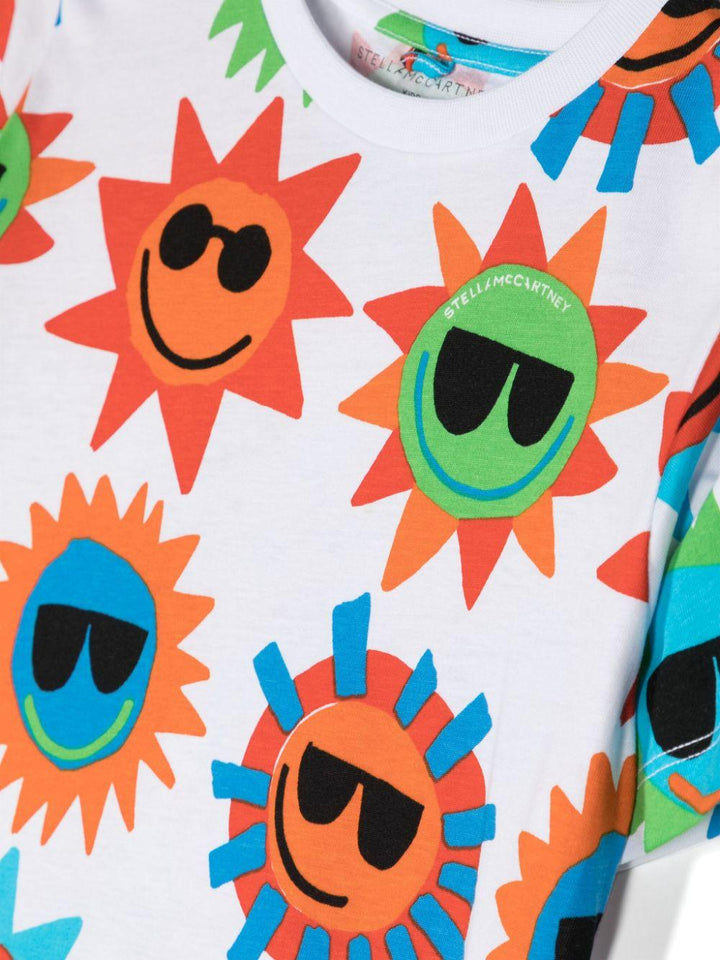 White t-shirt for boys with Sunshine print