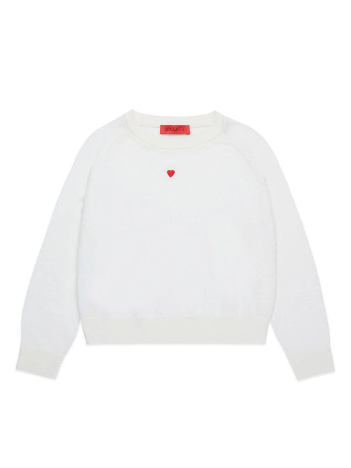 Optical white sweater for girls