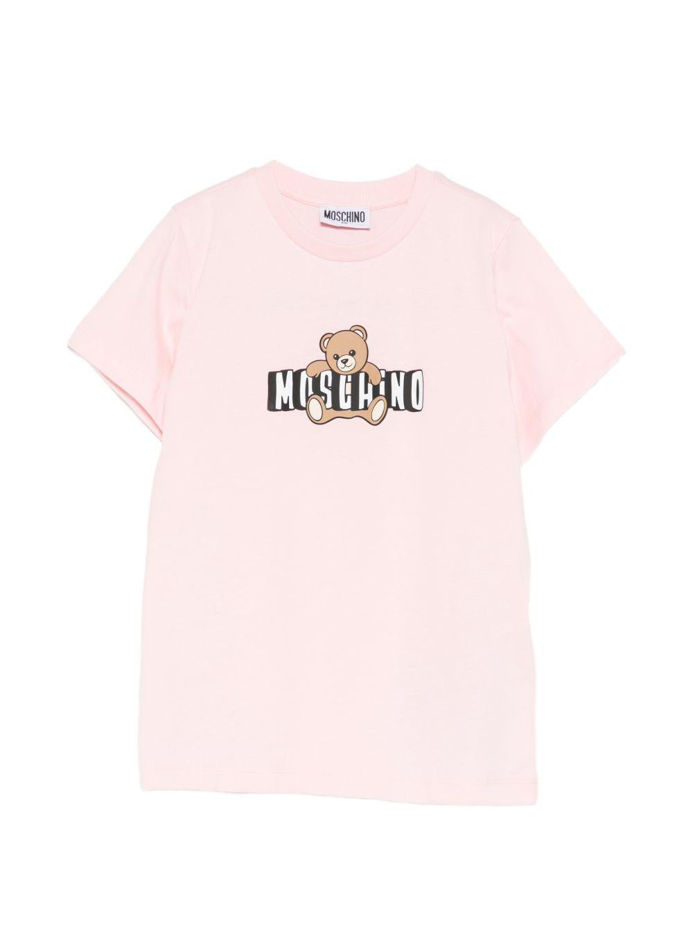 T-shirt rosa per bambino HZM058LAA03 50209 Moschino Kids 