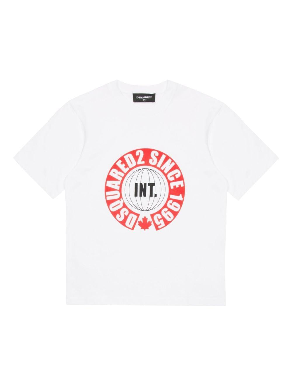 White t-shirt for boys with logo