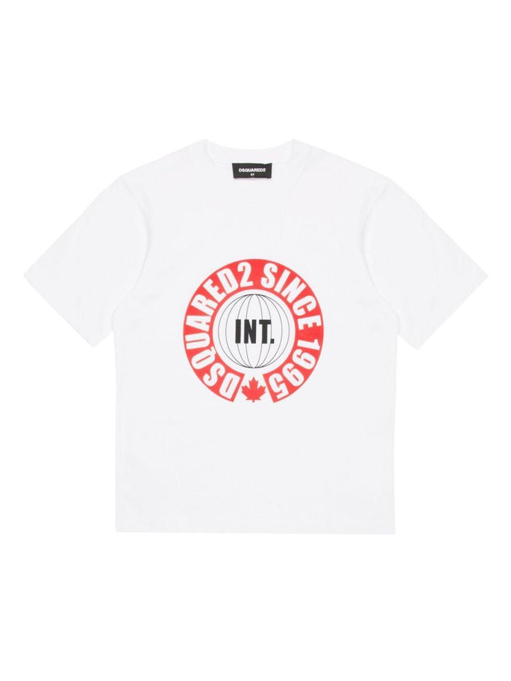 White t-shirt for boys with logo
