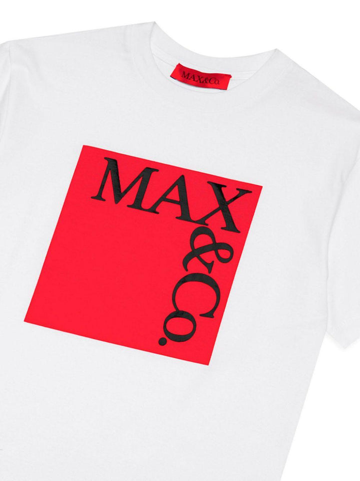 T-Shirt bianco/rosso/nero per bambina di Max&co Kids