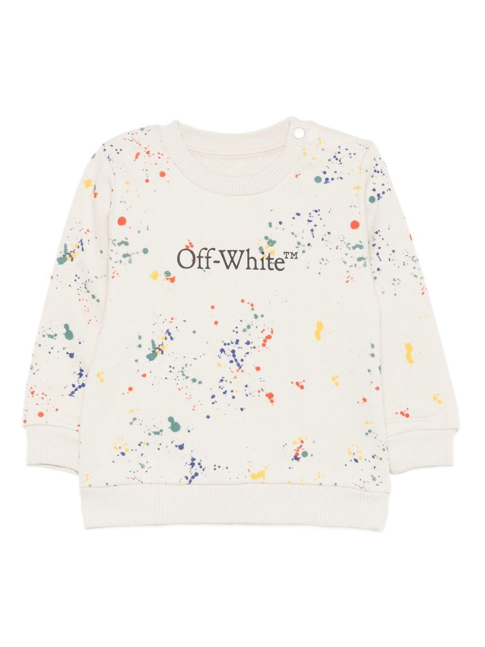 Felpa bianco sporco per neonato OBXC001F25FLE002 0584 Off White Kids 