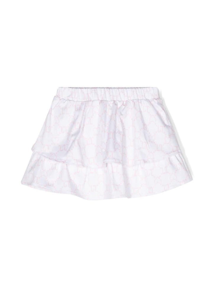 Gonna bianca per neonata con logo rosa