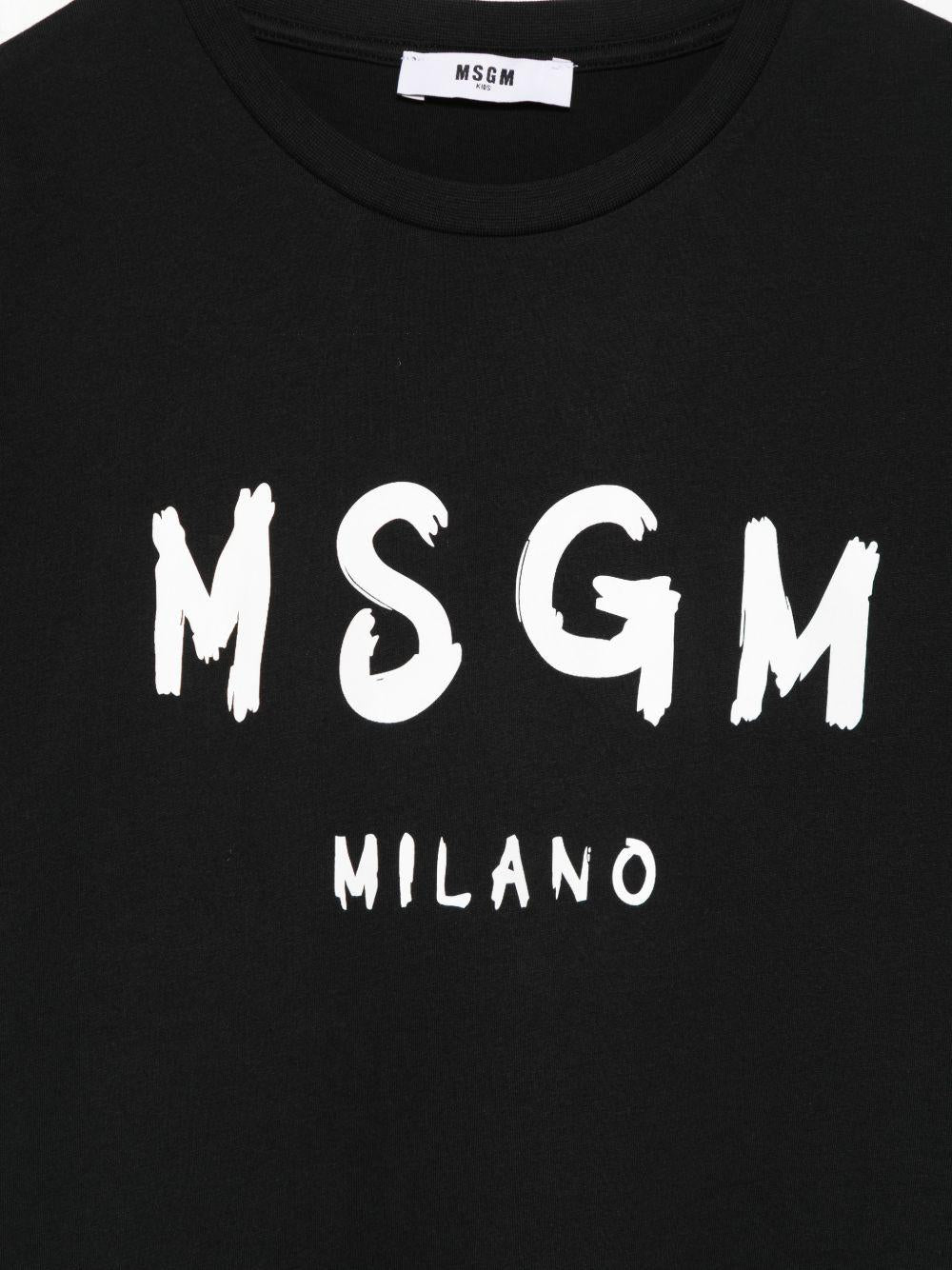 T-shirt nera per bambino S6MSJUTH001 110 Msgm Kids 