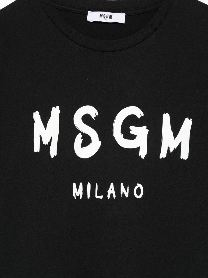 T-shirt nera per bambino S6MSJUTH001 110 Msgm Kids 